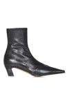 Khaite Nevada Stretch Leather Ankle Booties In Black