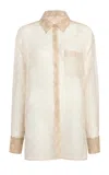 Khaite Newton Silk Organza Shirt In Animal Print