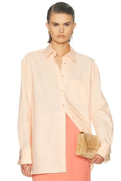 Khaite Newton Organic Cotton Poplin Button-up Shirt In Orange