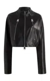 Khaite Niko Triple-zip Plonge Leather Jacket In Black