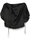 Khaite Niles Draped Silk Top In Black 200