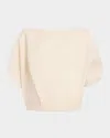 Khaite Niles Cap-sleeve Crop Silk Top In Natural