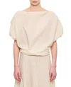 Khaite Niles Cap-sleeve Crop Silk Top In Natural