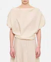 Khaite Niles Cap-sleeve Crop Silk Top In Neutral