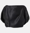 Khaite Niles Draped Silk Top In Black