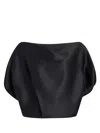 Khaite Niles Draped Silk Top In Black