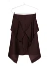 Khaite Nina Layered Panel Midi Skirt In Burgundy