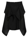 Khaite Nina Ruffled Silk Skirt In Black