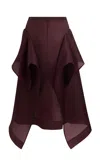 Khaite Nina Silk-organza Skirt In Burgundy