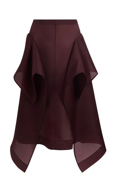 Khaite Nina Silk-organza Skirt In Burgundy