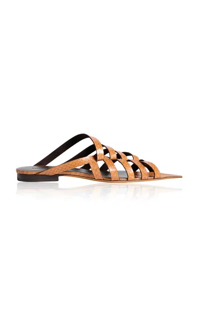 Khaite Noeme Flat Sandal In Brown