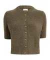 Khaite Womens Artichoke Nora Short-sleeve Knitted Cashmere Cardigan In Brown