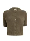 Khaite Womens Artichoke Nora Short-sleeve Knitted Cashmere Cardigan In Brown