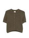 Khaite Womens Artichoke Nora Short-sleeve Knitted Cashmere Cardigan In Brown