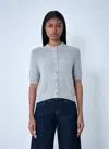 Khaite Womens Heather Grey Nora Round-neck Stretch-cashmere Cardigan In Gray