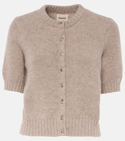 Khaite Nora Cropped Button-up Cardigan In Brown