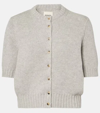 Khaite Nora Cashmere-blend Cardigan In Heather Grey