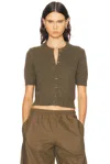 Khaite Womens Artichoke Nora Short-sleeve Knitted Cashmere Cardigan In Green