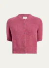 Khaite Nora Cropped Cashmere-blend Cardigan In Amaranth