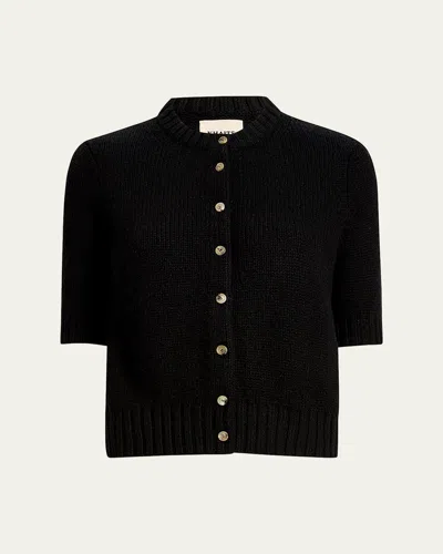 Khaite Nora Cashmere Knit Cardigan In Black