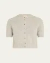 Khaite Nora Cashmere Knit Cardigan In Gray