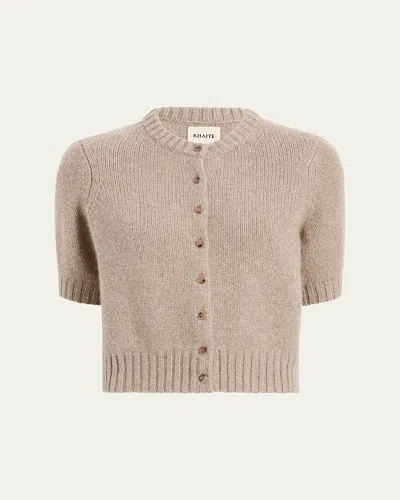 Khaite Nora Cashmere Knit Cardigan In Heather Grey