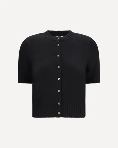 Khaite Nora Cropped Cardigan In Black
