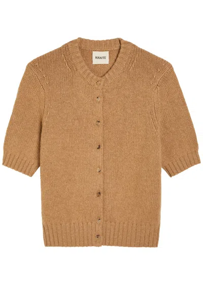 Khaite Nora Stretch-cashmere Cardigan In Brown