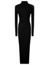 Khaite Maxi Dress With High Neck Slim Black