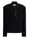 Khaite Notched Lapel Single-button Jacket In Black