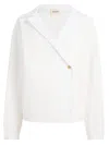 Khaite Ashton Double-breasted Cotton Top In White