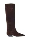 Khaite Marfa Classic Flat Knee High Boot In Black