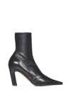 Khaite Pointed Toe Ankle Boots With 85mm Heel