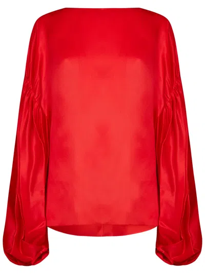 Khaite Ny Quico Blouse In Red