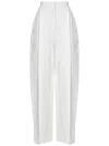 Khaite High-waisted Trousers With Bow Leg In White