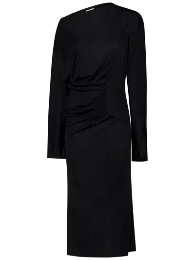 Khaite Oron Ruched Jersey Maxi Dress In Black