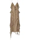 Khaite Pim Silk Georgette Midi Dress In Beige