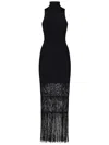 Khaite Black Ribbed Knit Turtleneck Maxi Dress In Black