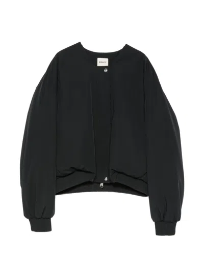 Khaite Nylon Bomber Jacket In Black