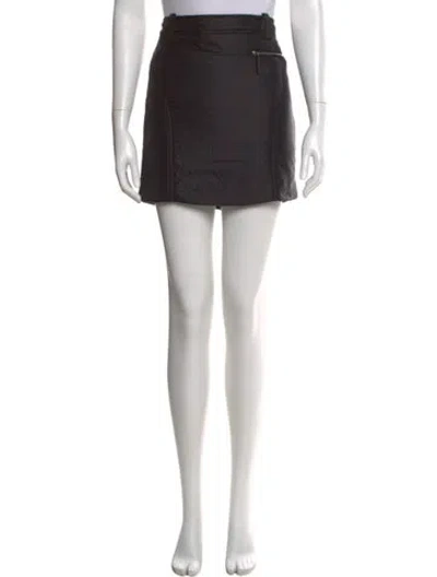 Pre-owned Khaite Nylon Mini Skirt In Black