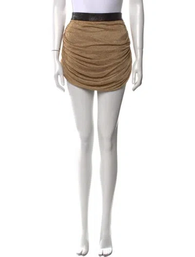 Pre-owned Khaite Nylon Mini Skirt In Gold