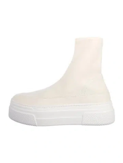Pre-owned Khaite Nylon Sock Boots In White