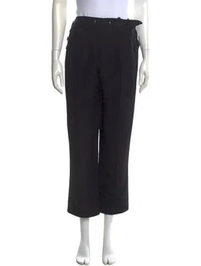 Pre-owned Khaite Nylon Wide Leg Pants In Black