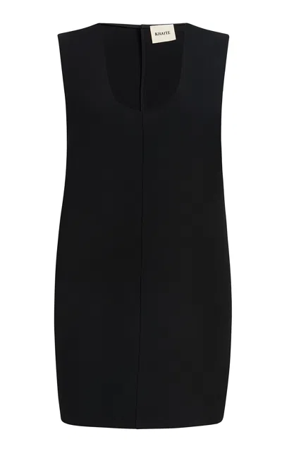 Khaite Nyona Double-face Crepe Dress In Black