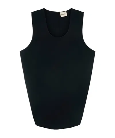 Khaite Nyona Double Face Crepe Mini Dress In Black