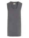 Khaite Wool Sleeveless Dress In Gray