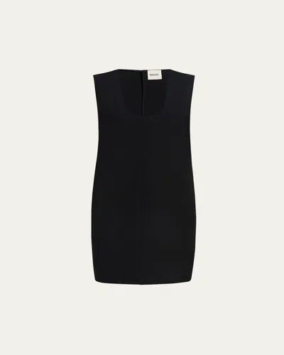 Khaite Nyona Scoop-neck Sleeveless Mini Dress In Black