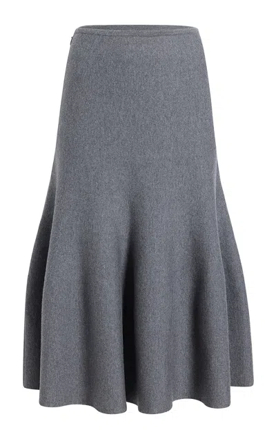 Khaite Odil Wool Skirt In Grey