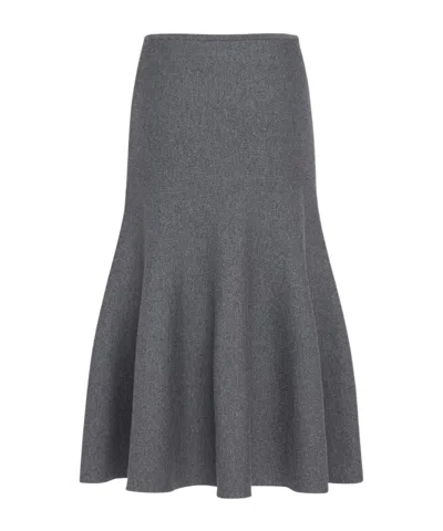 Khaite Odil Wool Skirt In Grey
