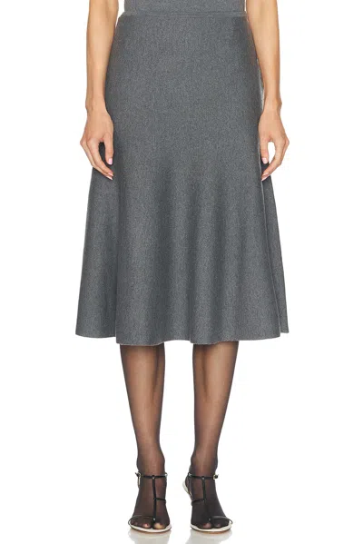 Khaite Odil Wool Skirt In Grey